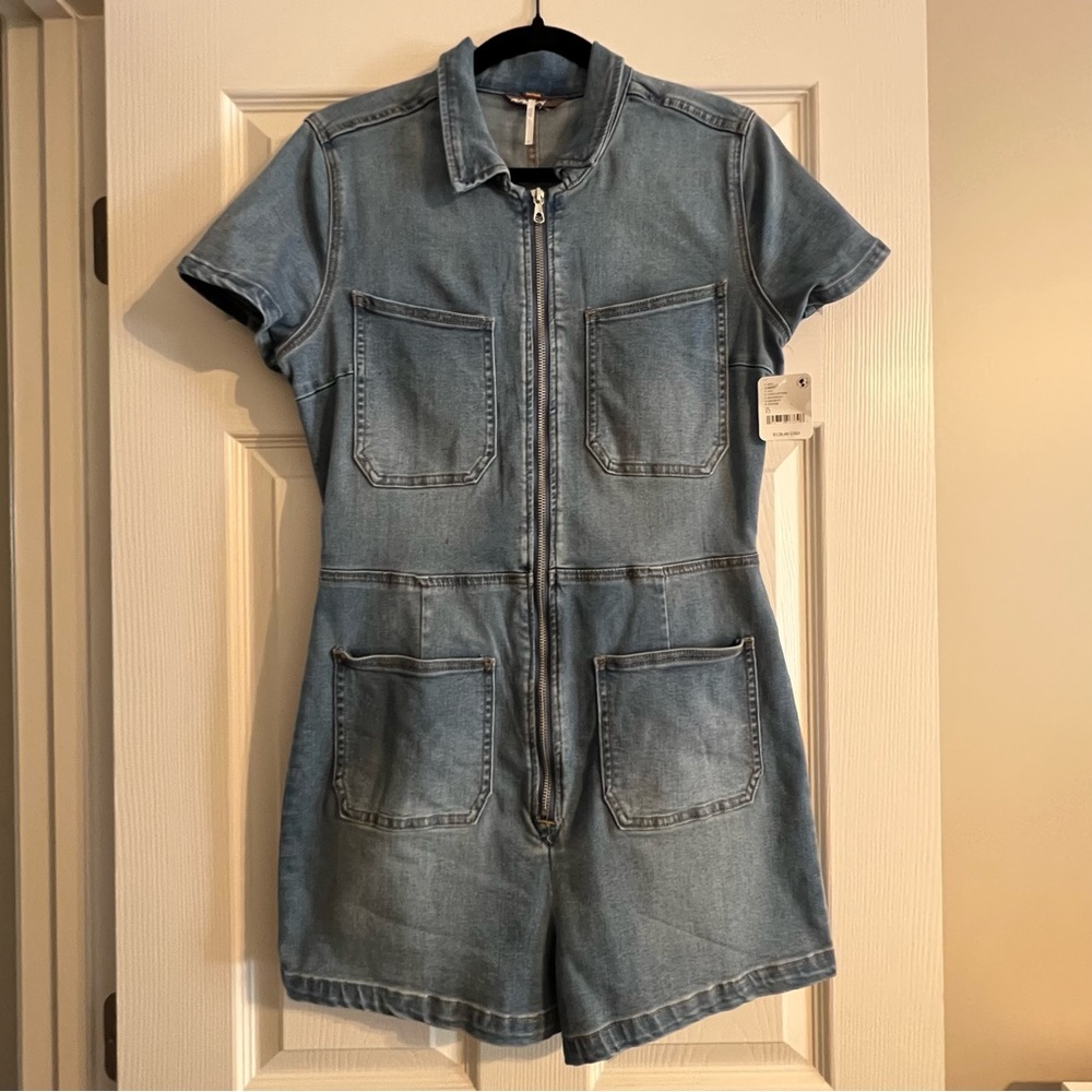 NWT Free People jean jumpsuit